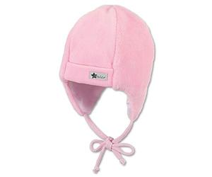 Sterntaler Bonnet Bébé Filles avec Cache-Oreilles et Cordons d'attache au Menton, Âge : 5-6 Mois, Taille : 43, Rose