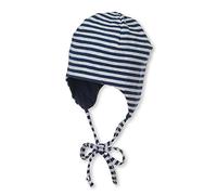 Sterntaler Bonnet réversible avec cordons à nouer, Âge: 1-2 Mois, Taille: 35, Bleu (Marine)