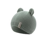 Sterntaler Bonnet tricoté avec Oreilles, gots sans, Couleur : Vert Pierre, 43 Mixte