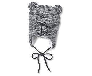 Sterntaler Bonnet Unisexe avec Mignon Visage d'ours et Oreilles Saillantes, Âge : 4-5 Mois, Taille : 41 cm, Gris Anthracite