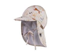 Sterntaler Casquette avec Protection de la Nuque-Animaux de Zoo avec Cordon de Serrage, Beige, 47 Mixte