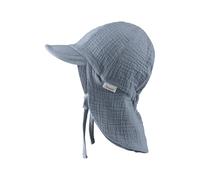 Sterntaler Casquette avec protège-Nuque en Mousseline avec Cordon de Serrage, Gris/Bleu, 45
