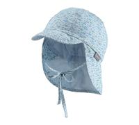 Sterntaler Casquette avec protège-Nuque et Cordon de Serrage pour garçon - Bonnet avec Cache-Oreilles pour Protection Solaire - Casquette de Soleil pour bébé en Coton Doux, Bleu Clair, 43