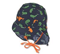 Sterntaler Casquette pour bébé garçon avec protège-Nuque et Cordons de Serrage Protection UV 50+ Bleu Marine, Marine, 49