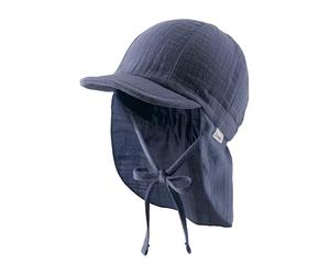 Sterntaler Casquette Unisexe avec protège-Nuque en Mousseline de Coton avec Cordon de Serrage, Bleu, 43