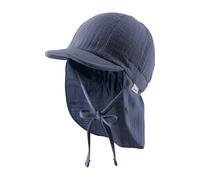 Sterntaler Casquette Unisexe avec protège-Nuque en Mousseline de Coton avec Cordon de Serrage, Bleu, 53