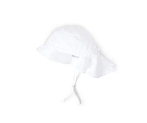 Sterntaler Chapeau unisexe avec des liens à nouer et protège-nuque, Âge: 6-9 mois, Taille: 45, Blanc