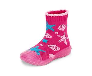 Sterntaler Chaussette d'aventure pour bébé fille avec semelle en caoutchouc, magenta, 26 EU