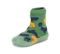 Sterntaler Chaussette d'aventure pour bébé garçon avec semelle en caoutchouc, vert, 26