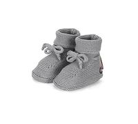 Sterntaler Chaussures en tricot pour bébé fille avec nœud, Argent chiné, 14 EU