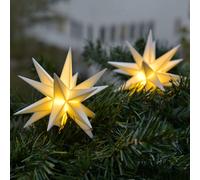 STERNTALER En blanc - Guirlande lumineuse LED avec 9 étoiles pour l'extérieur Sterne, blanc, Matière Plastique