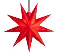 Sterntaler Étoile décorative | Étoile de Noël en plastique | Étoile à 9 branches | avec minuterie | 11,5cm | intérieur | LED | pile, couleur:rouge