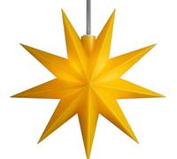 Sterntaler Étoile décorative | Étoile de Noël en plastique | Étoile à 9 branches | avec minuterie | 11,5cm | intérieur | LED | pile, couleur:jaune