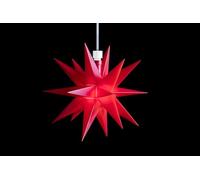 Sterntaler Étoile décorative | Étoile de Noël Mini étoile | Plastique | 18 points | Rouge | 12 cm | Pour l'intérieur | LED | Batterie | Avec minuterie