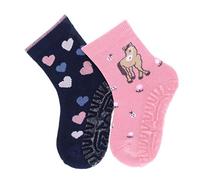 Sterntaler FLI Air DP Cheval+Coeurs Chaussette pour Chausson, Rosa, 24 Bébé Fille