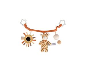 Sterntaler Kaya Chaîne de Poussette Girafe - Jouet pour bébé avec Miroir et hochet - Bande élastique et Anneaux en étoile pour Une Fixation Flexible à la Poussette, au lit et au siège Auto - Marron