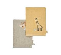 Sterntaler Kaya Lot de 2 Gants de Toilette en Coton Absorbant avec de Beaux Bords tissés Motif Girafe Broderie pour bébés et Tout-Petits Multicolore
