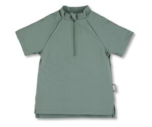 Sterntaler - Kid's Kurzarm-Schwimmshirt Half Zip - Lycra - 74/80 - mattgrün