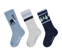 Sterntaler - Kid's Socks 3-Pack - Chaussettes multifonctions - EU 17-18 - blau / hirsch