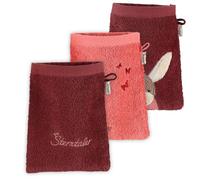 Sterntaler - Kid's Waschlappen 3-Pack - Serviette de plage - One Size - mattrot / emmily