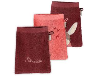 Sterntaler - Kid's Waschlappen 3-Pack - Serviette de plage - One Size - mattrot / emmily