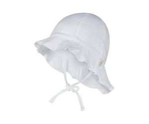 Sterntaler Kinder Sonnenhut aus Baumwoll Musselin mit Bindeband Chapeau de Soleil, Blanc, 49 Mixte