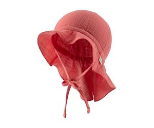Sterntaler Kinder Sonnenhut aus Baumwoll Musselin mit Bindeband Chapeau de Soleil, Corail, 47 Mixte