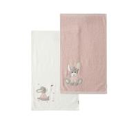 Sterntaler Lot de 2 Serviettes pour Enfant Motif âne Emmi Girl Flora Rose uni