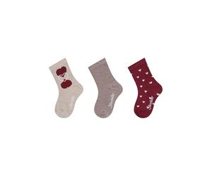 Sterntaler Lot de 3 paires de chaussettes en forme de cœur, Beige chiné, 19-22
