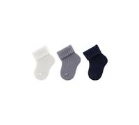 Sterntaler Lot de 3 paires de chaussettes unisexes pour bébé, gris/bleu, 0 mois