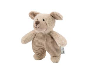 Sterntaler Mini peluche chien Lucky - Petite peluche chien en peluche et maille gaufrée - Jouet pour bébé avec hochet - Compagnon fidèle pour découvrir, câliner et jouer, gris-beige