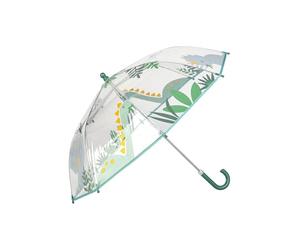 Sterntaler Parapluie Dino Rexi - Pour enfant - Avec fermeture Velcro et poignée semi-circulaire - Transparent - Avec imprimé dinosaure, multicolore
