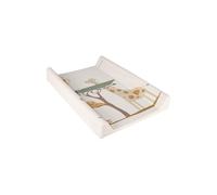 Sterntaler Safari Matelas à langer, pour bébé, matériau extérieur facile d'entretien et lavable, avec motif imprimé girafe et lion, rembourré pour un maximum de confort, écru