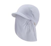 Sterntaler Schirmmütze mit Nackenschutz aus Baumwoll Musselin Chapeau de Soleil, Blanc, 53 Mixte