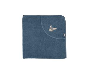 Sterntaler Serviette de Bain bébé garçon GOTS Emmi - Poncho de Bain bébé à Capuche - Serviette de Bain pour Enfant avec Motif âne - Bio - Gris Bleu