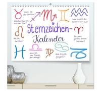 Sternzeichen-Kalender (hochwertiger Premium Wandkalender 2026 DIN A2 quer), Kunstdruck in Hochglanz: Alle Sternzeichen liebevoll gezeichnet von der Kritzelfee