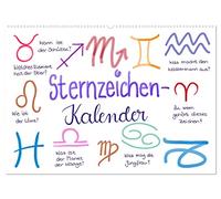 Sternzeichen-Kalender (Wandkalender 2026 DIN A2 quer), CALVENDO Monatskalender: Alle Sternzeichen liebevoll gezeichnet von der Kritzelfee