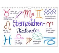 Sternzeichen-Kalender (Wandkalender 2026 DIN A4 quer), CALVENDO Monatskalender: Alle Sternzeichen liebevoll gezeichnet von der Kritzelfee