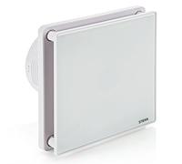 STERR Ventilateur de Salle de Bain Blanc 100 mm - Ventilateur de Salle de Bain - Façade en Verre - Look Moderne - BFS100-10 W