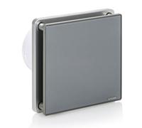 STERR Ventilateur de salle de bain Gris 100 mm avec HYGROSTAT - Ventilateur de salle de bain - Façade en verre - Look moderne - BFS100H-G - 10 W