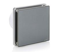 STERR Ventilateur de Salle de Bain Gris 100 mm avec TIMER - Ventilateur de Salle de Bain - Façade en Verre - Look Moderne - BFS100T-G - 10W