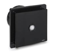 STERR Ventilateur de Salle de Bain Noir 150 mm avec PIR - Ventilateur de Salle de Bain - Façade en Verre - Look Moderne - BFS150P-B - 25W