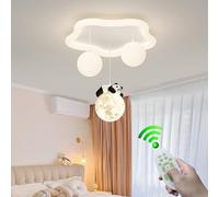 Stesulfr Lampe de chambre d'enfant dessin animé panda plafonnier LED Lampe de Plafond métal blanc 3 boules lustre de chambre dimmable éclairage simple vestiaire chambre de bébé cuisine lampe de chambr