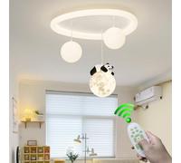 Stesulfr Lampe de chambre d'enfant dessin animé panda plafonnier LED Lampe de Plafond métal blanc 3 boules lustre de chambre dimmable éclairage simple vestiaire chambre de bébé cuisine lampe de chambr