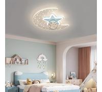 Stesulfr Plafonnier créatif pour Chambre d'enfant à LED à intensité Variable avec télécommande Lustre en Forme de Lune Lampe de Plafond décoratif Moderne Convient pour Chambre de garçon Fille Chambre
