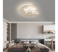 Stesulfr Plafonnier créatif pour Chambre d'enfant à LED à intensité Variable avec télécommande Lustre en Forme de Lune Lampe de Plafond décoratif Moderne Convient pour Chambre de garçon Fille Chambre