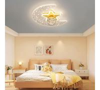 Stesulfr Plafonnier créatif pour Chambre d'enfant à LED à intensité Variable avec télécommande Lustre en Forme de Lune Lampe de Plafond décoratif Moderne Convient pour Chambre de garçon Fille Chambre