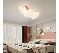 Stesulfr Plafonnier LED dimmable lampe de chambre d'enfant en forme de lapin de dessin animé moderne avec télécommande garçon fille chambre Lampe de Plafond bureau étude maternelle luminaire créatif(W