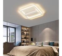 Stesulfr Ventilateur de Plafond sans pales avec éclairage LED intensité Variable carré en Aluminium avec éclairage 6 Vitesses Ventilateur de Plafond Silencieux Moderne Chambre à Coucher Salon Cuisine