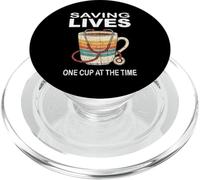 Stéthoscope à café « Saving Lives One Cup At The Time » PopSockets PopGrip pour MagSafe